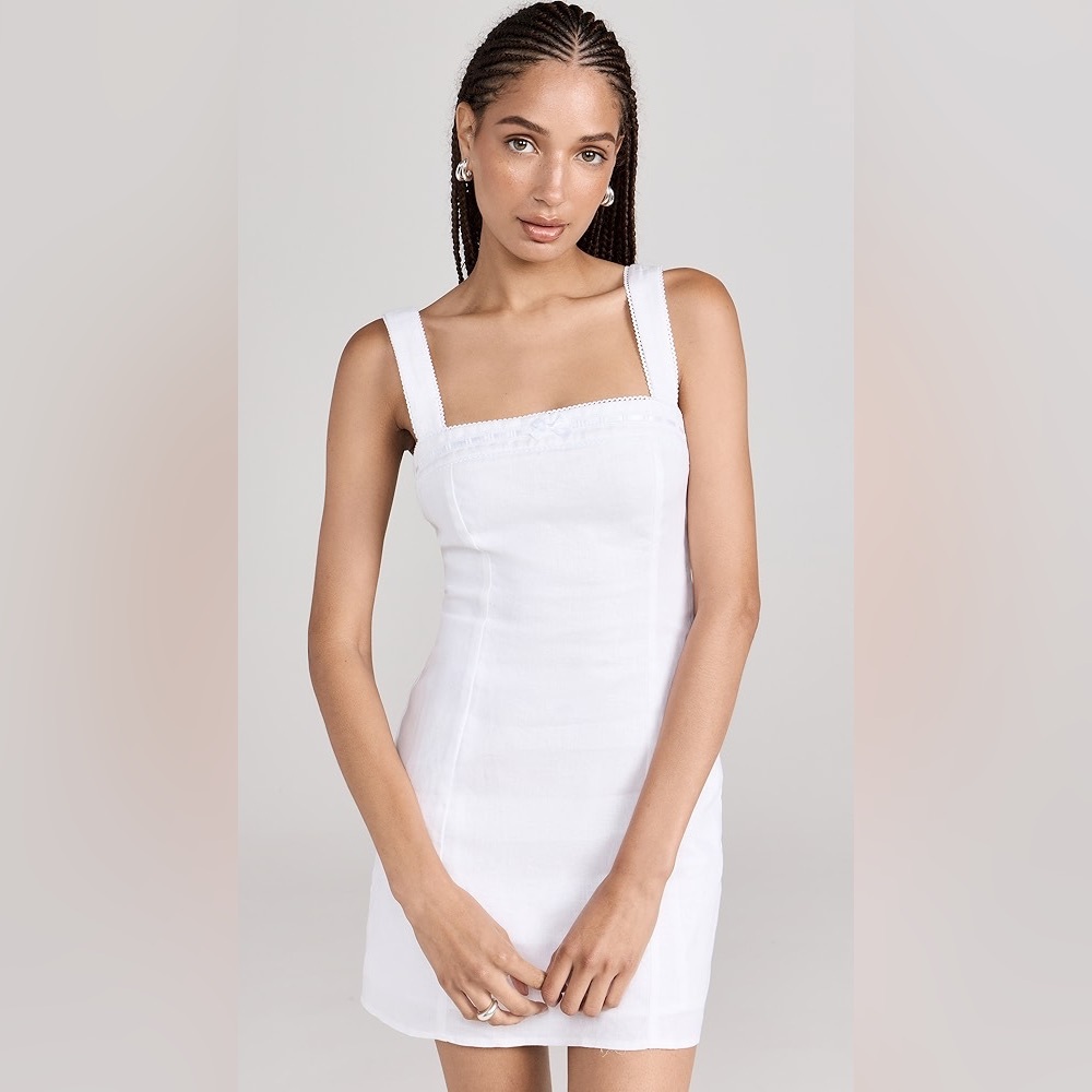 Reformation Elana Linen Dress White - Size 4